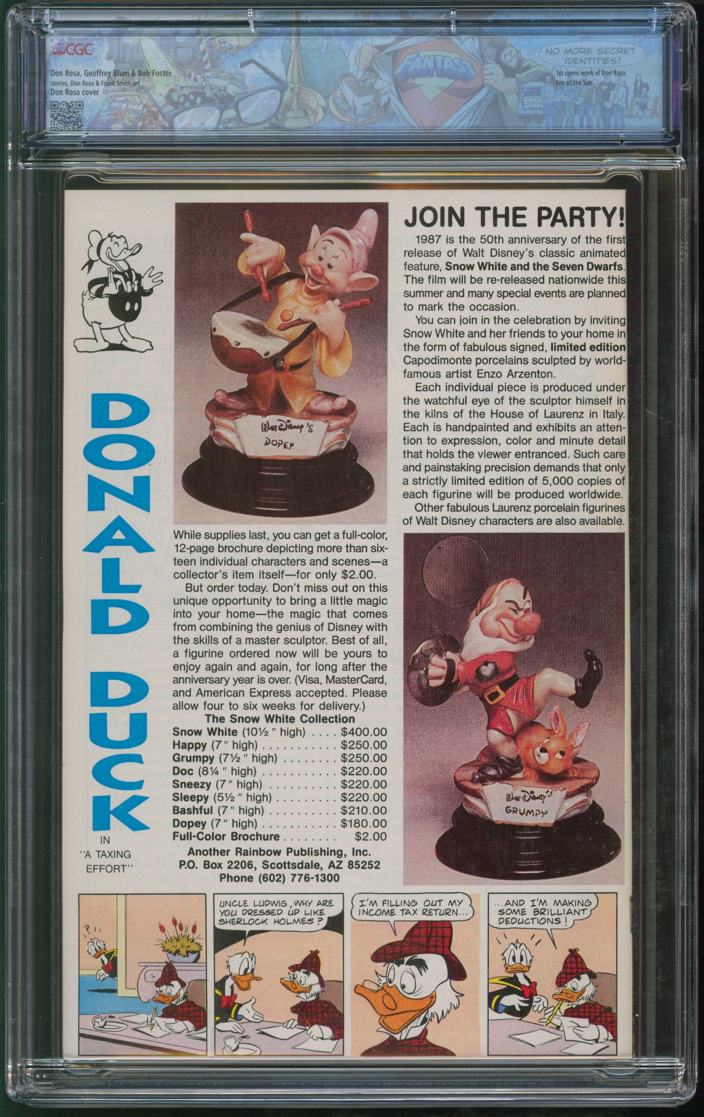 Gladstone Walt Disney's Uncle Scrooge #219 7/87 FANTAST CGC 9.8 White Pages