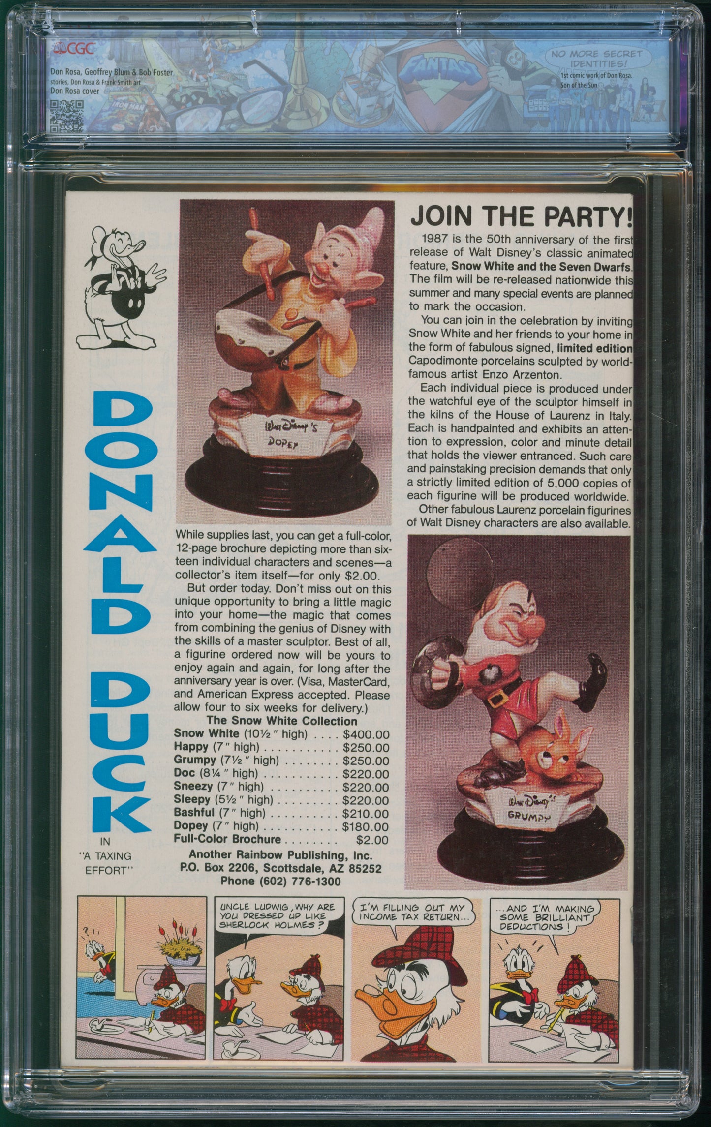 Gladstone Walt Disney's Uncle Scrooge #219 7/87 FANTAST CGC 9.8 White Pages
