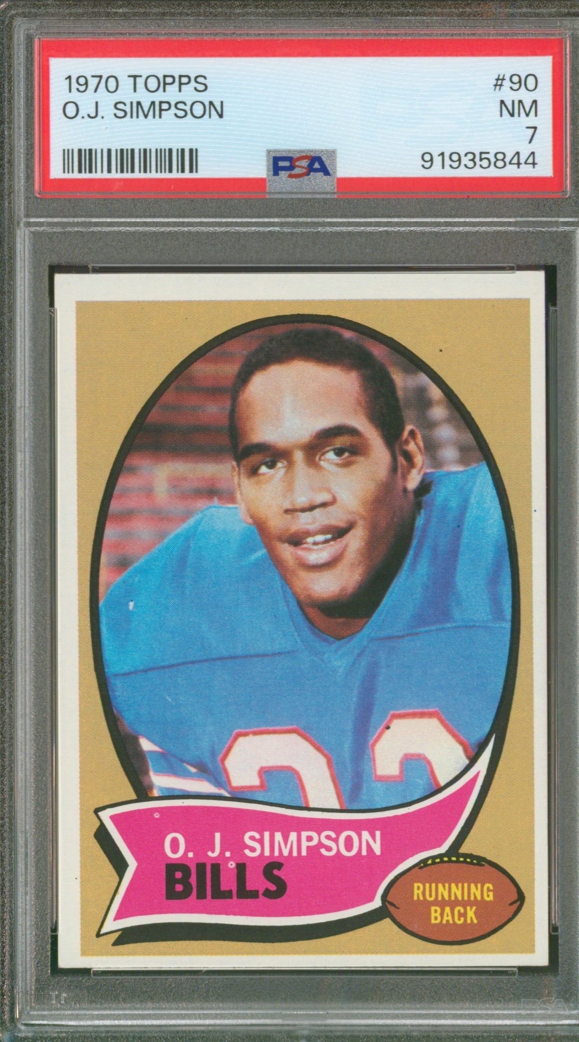 1970 Topps O.J. Simpson #90 Rookie Card Graded PSA 7