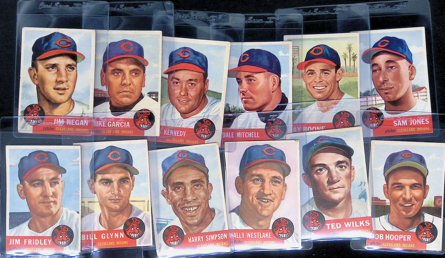 1953 Topps Cleveland Indians Team Lot