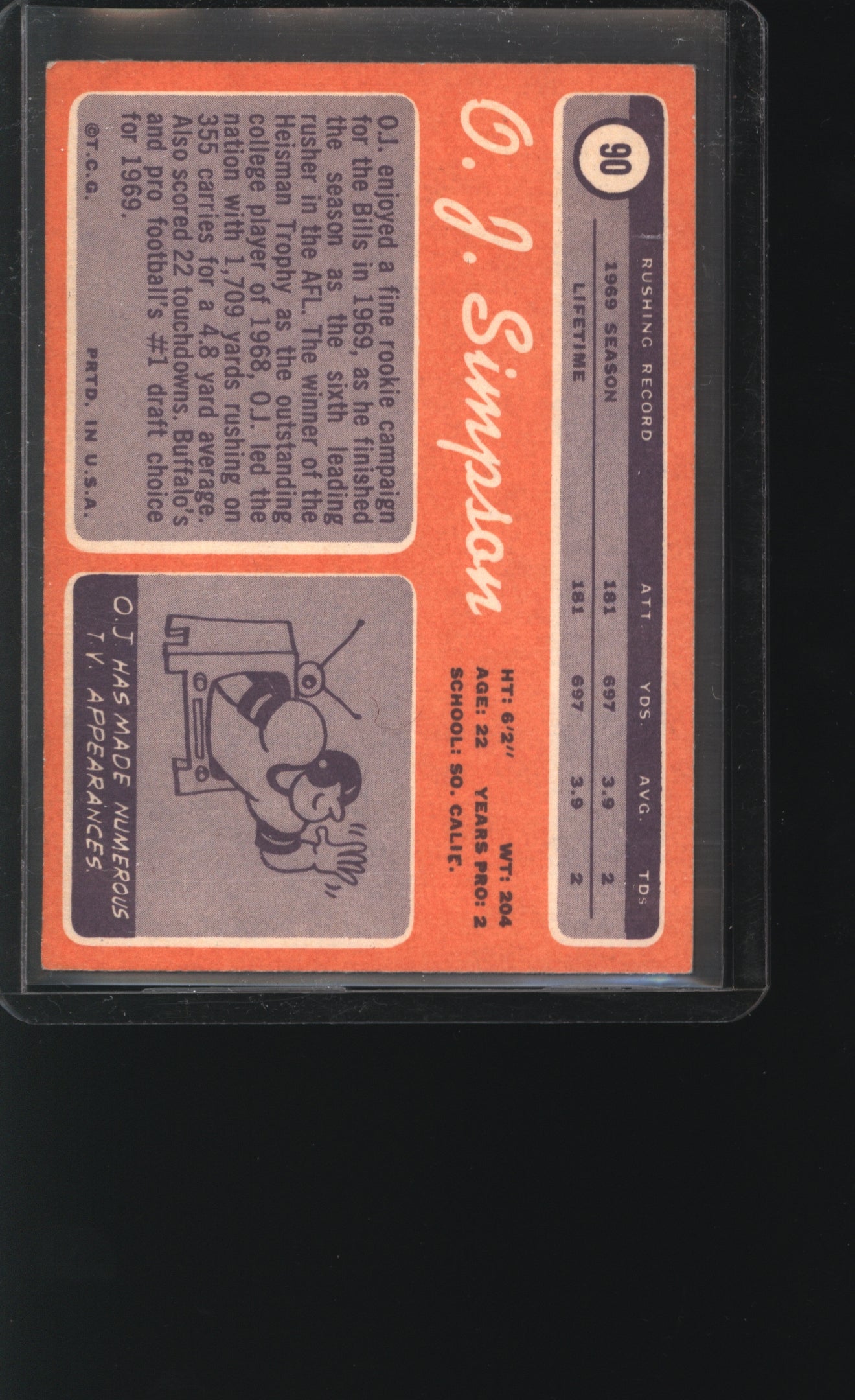 1970 Topps O.J. Simpson #90 Rookie Card