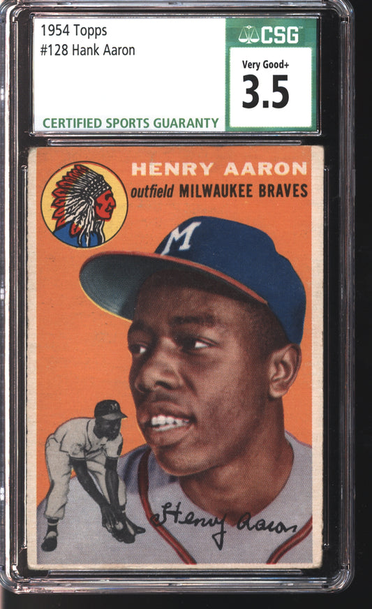 1954 Topps Hank Aaron #128 Graded CSG 3.5