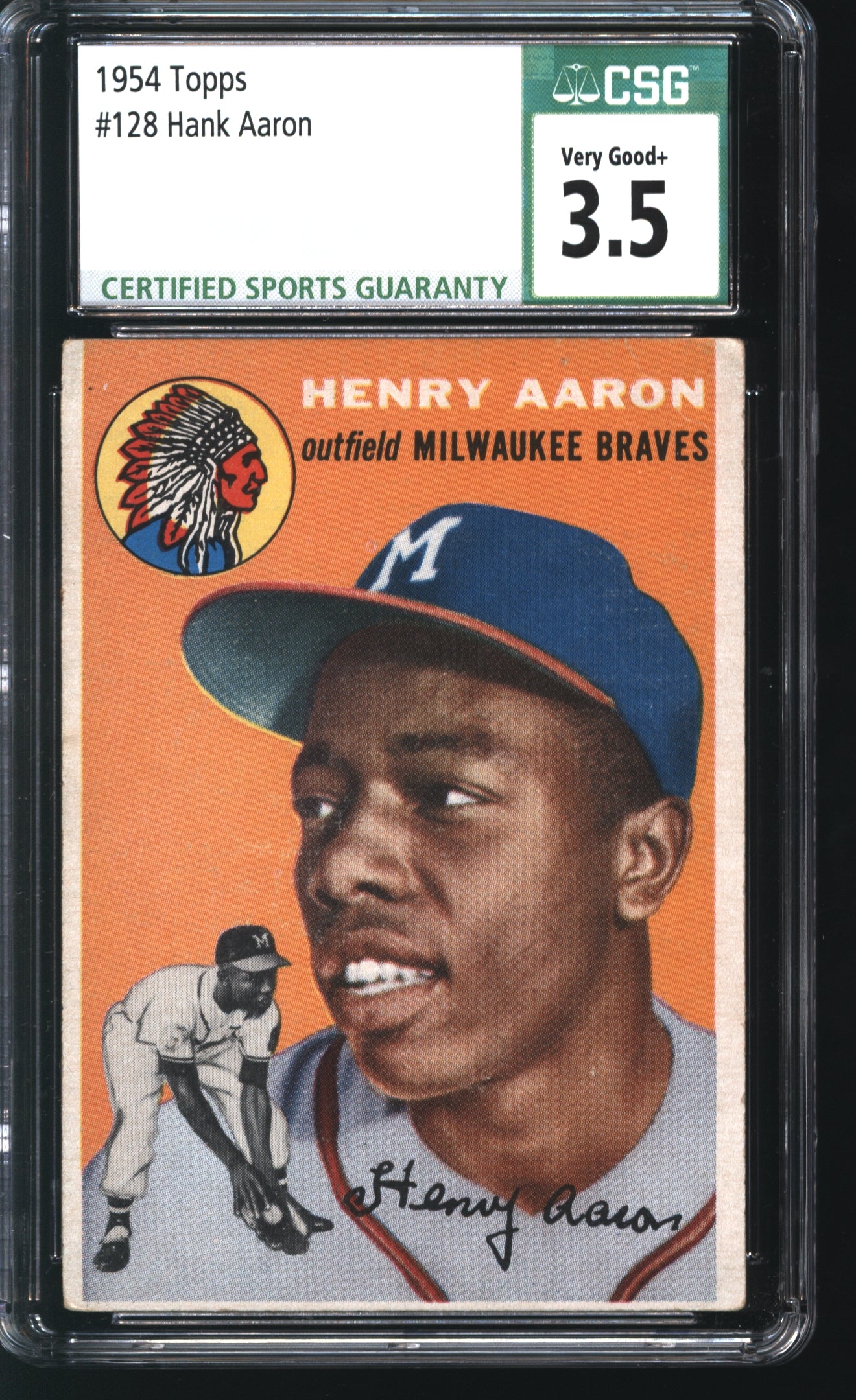 1954 Topps Hank Aaron #128 Graded CSG 3.5