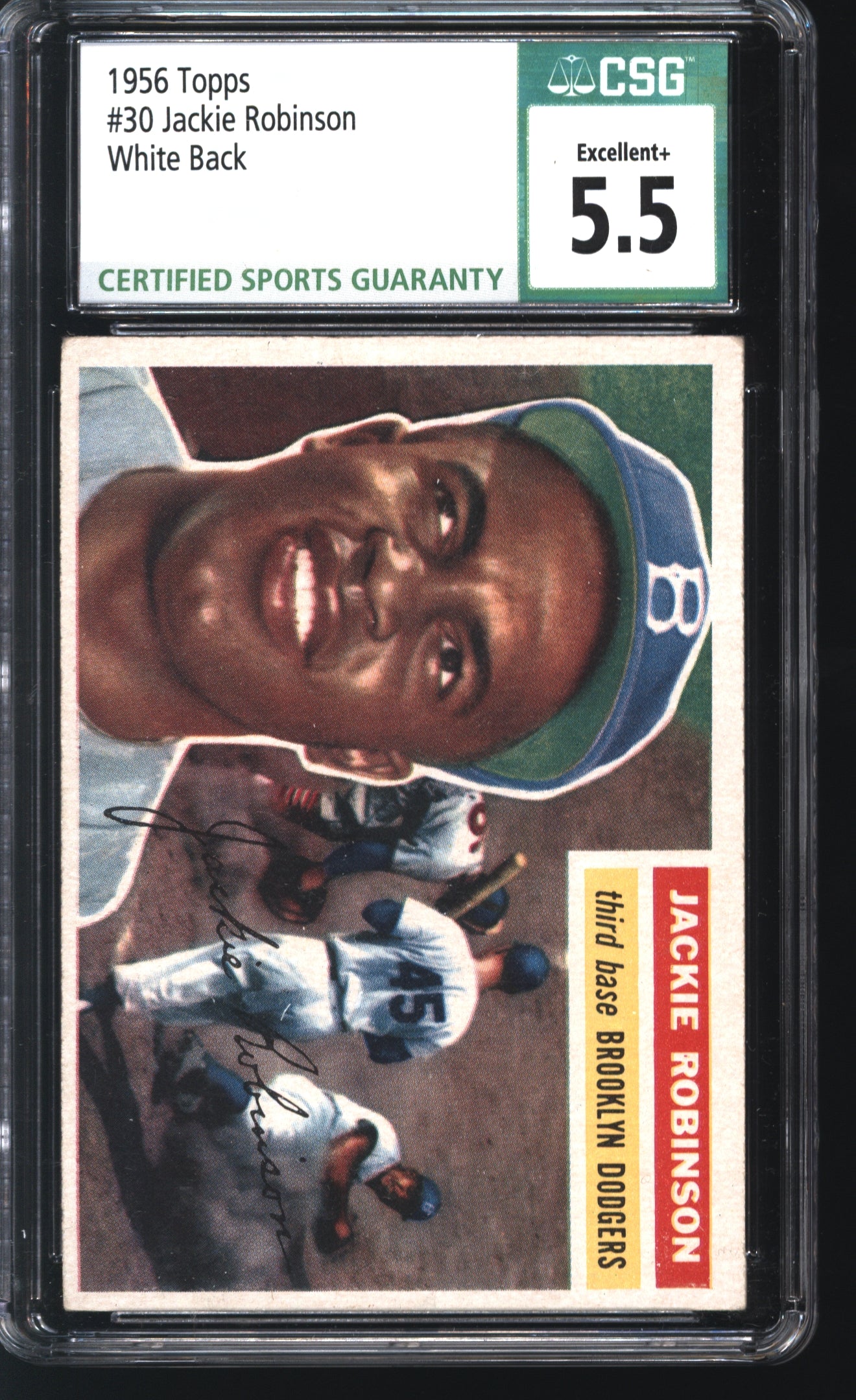 1956 Topps Jackie Robinson #30 Graded CSG 5.5