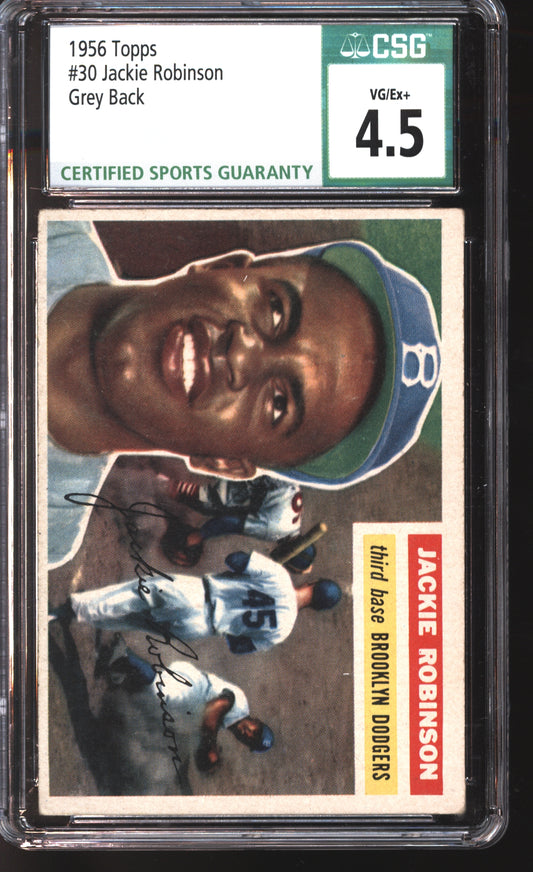 1956 Topps Jackie Robinson #30 Graded CSG 4.5