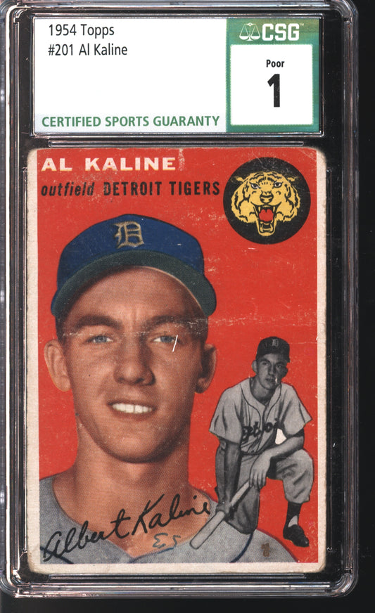 1954 Topps Al Kaline # 201 Graded CSG 1