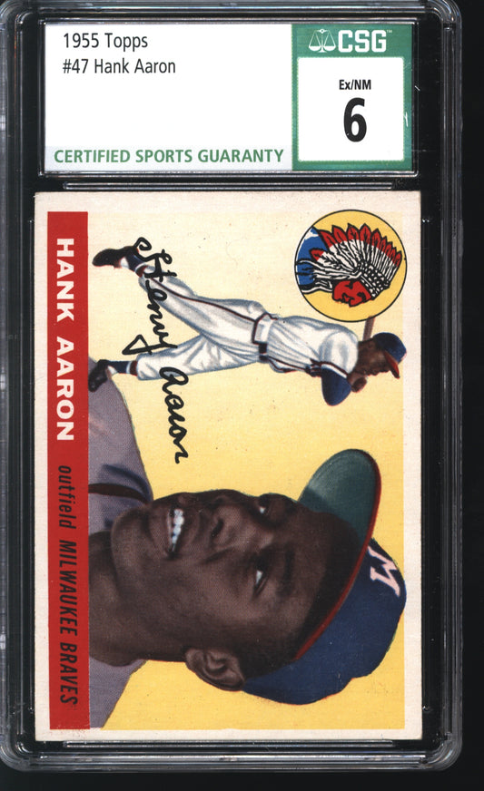 1955 Topps Hank Aaron #47 Graded CSG 6