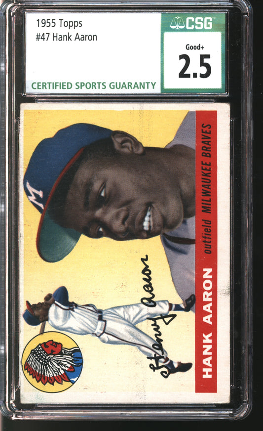 1955 Topps Hank Aaron #47 Graded CSG 2.5