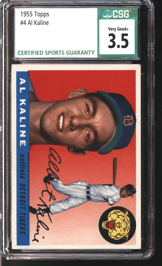 1955 Topps Al Kaline # 4 Graded CSG 3.5