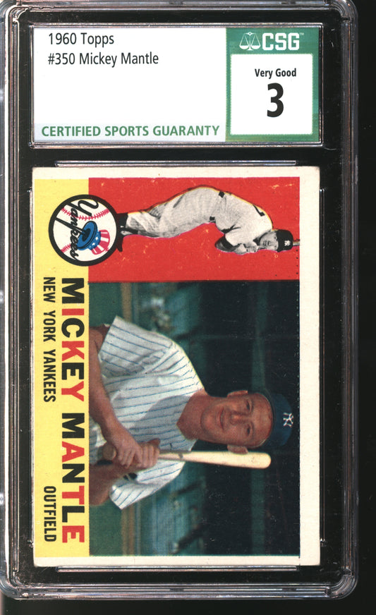 1960 Topps Mickey Mantle #350 Graded CSG 3