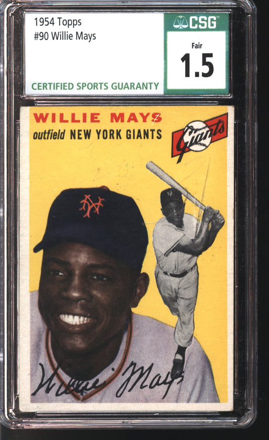 1954 Topps Willie Mays # 90 Graded CSG 1.5