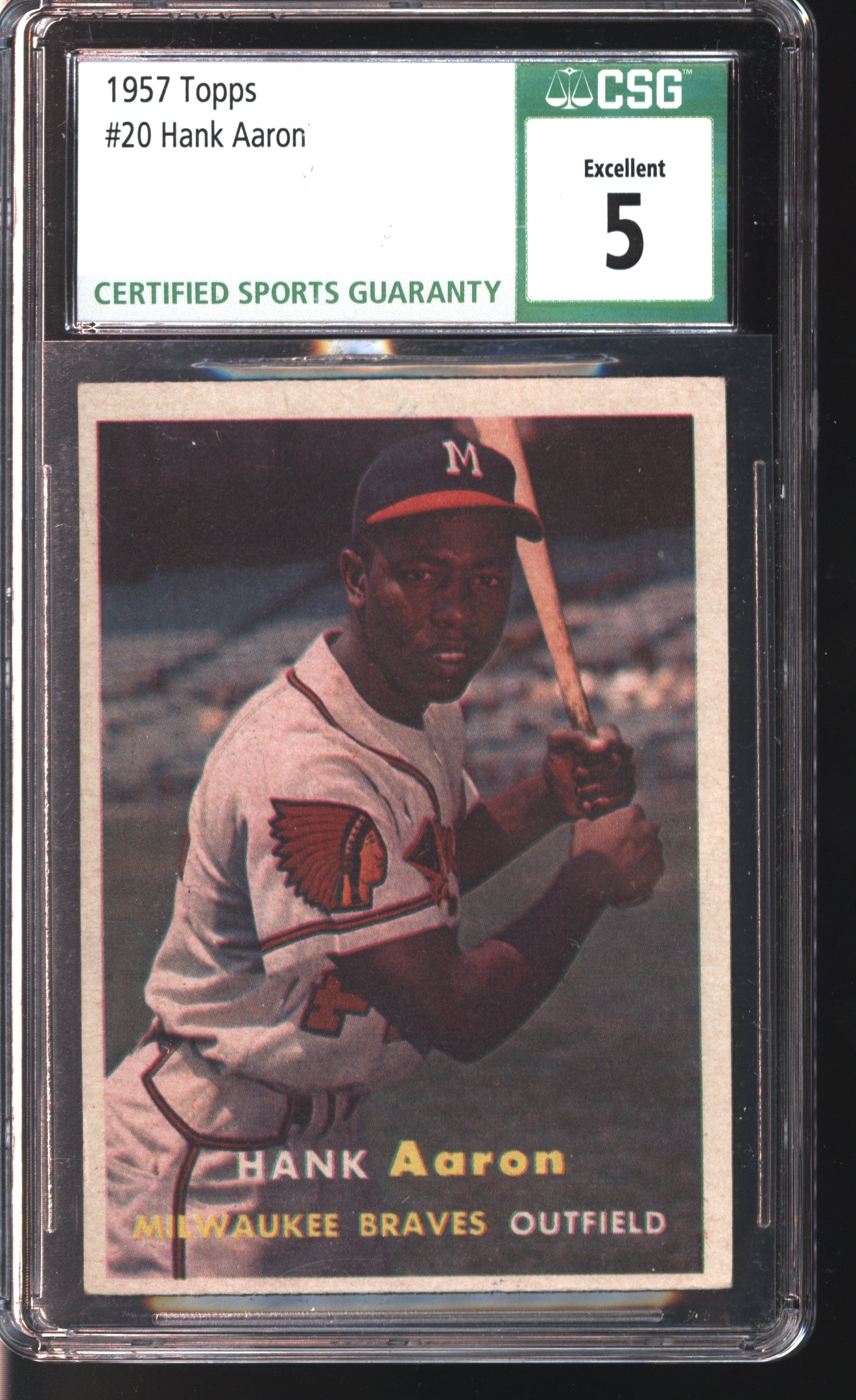 1957 Topps Hank Aaron #20 Graded CSG 5