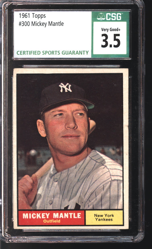 1961 Topps Mickey Mantle # 300 Graded CSG 3.5