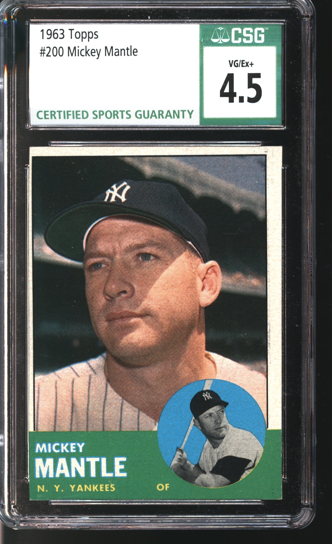 1963 Topps Mickey Mantle # 200 Graded CSG 4.5