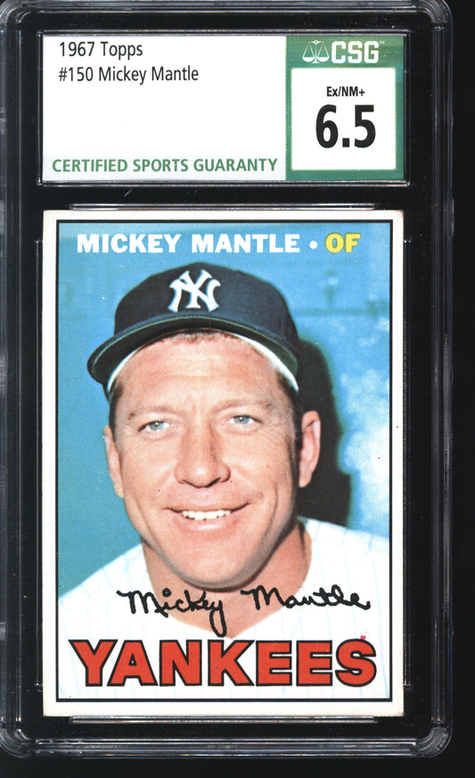 1967 Topps Mickey Mantle # 150 Graded CSG 6.5