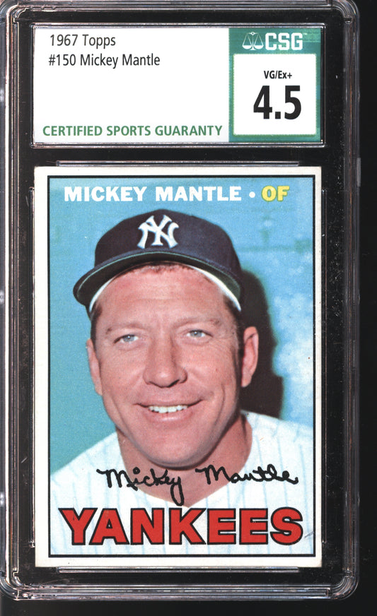 1967 Topps Mickey Mantle # 150 Graded CSG 4.5