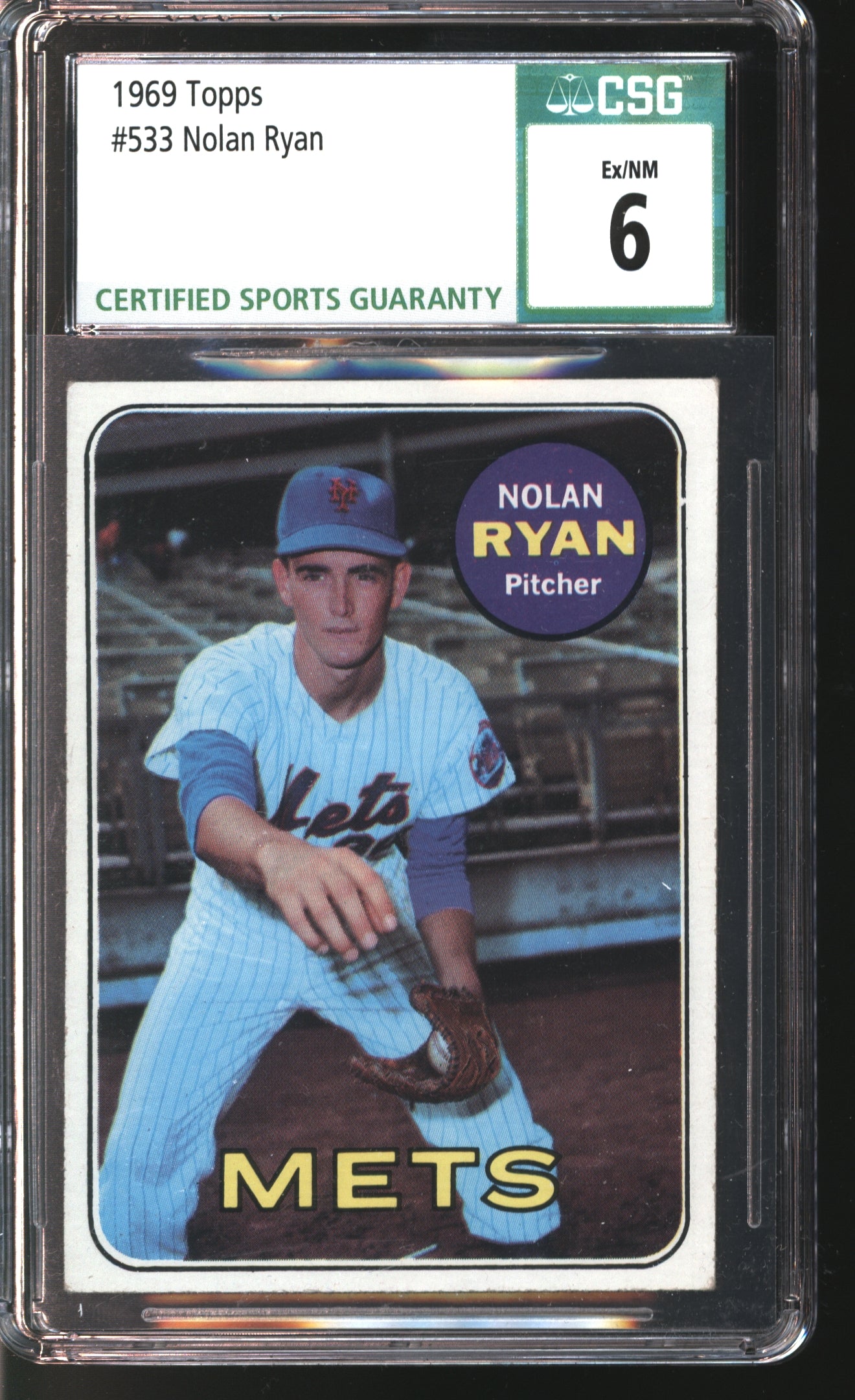 1969 Topps Nolan Ryan #533 Graded CSG 6