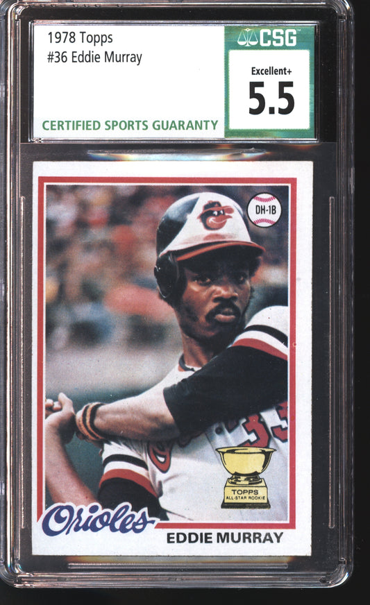 1978 Topps Eddie Murray # 36 Graded CSG 5.5