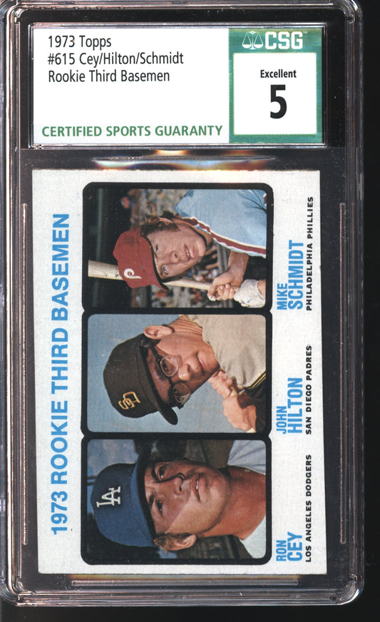 1973 Topps Rookie Third Basemen Mike Schmidt rookie Card #615 Graded CSG 5