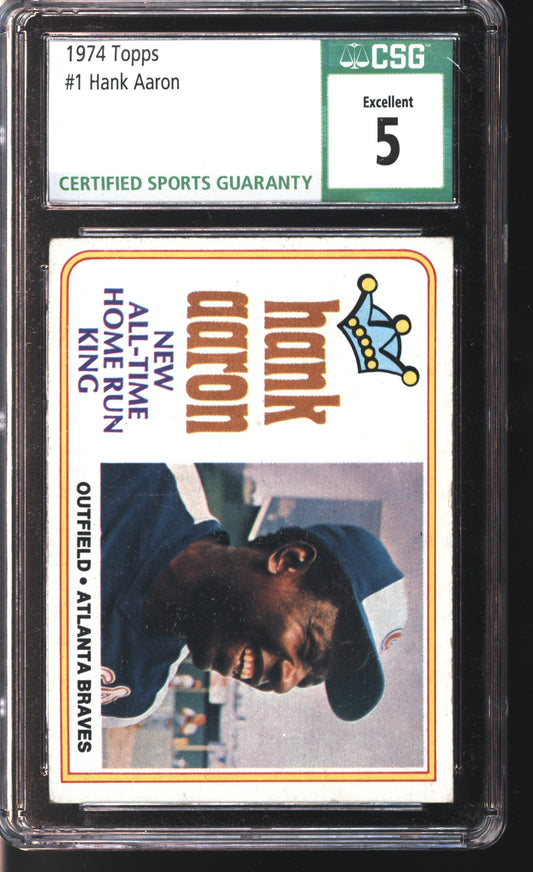 1974 Topps Hank Aaron #1 Graded CSG 5