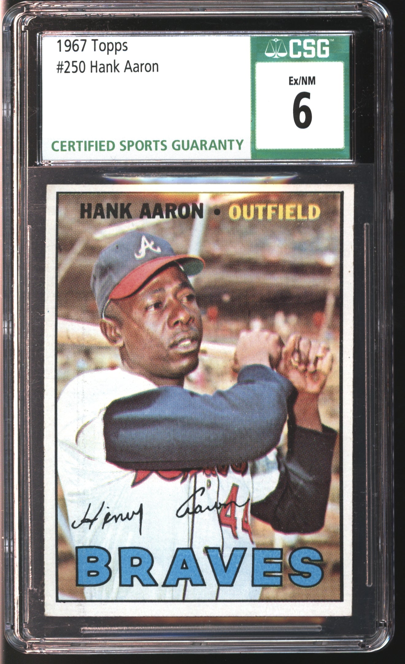 1967 Topps Hank Aaron #250 Graded CSG 6