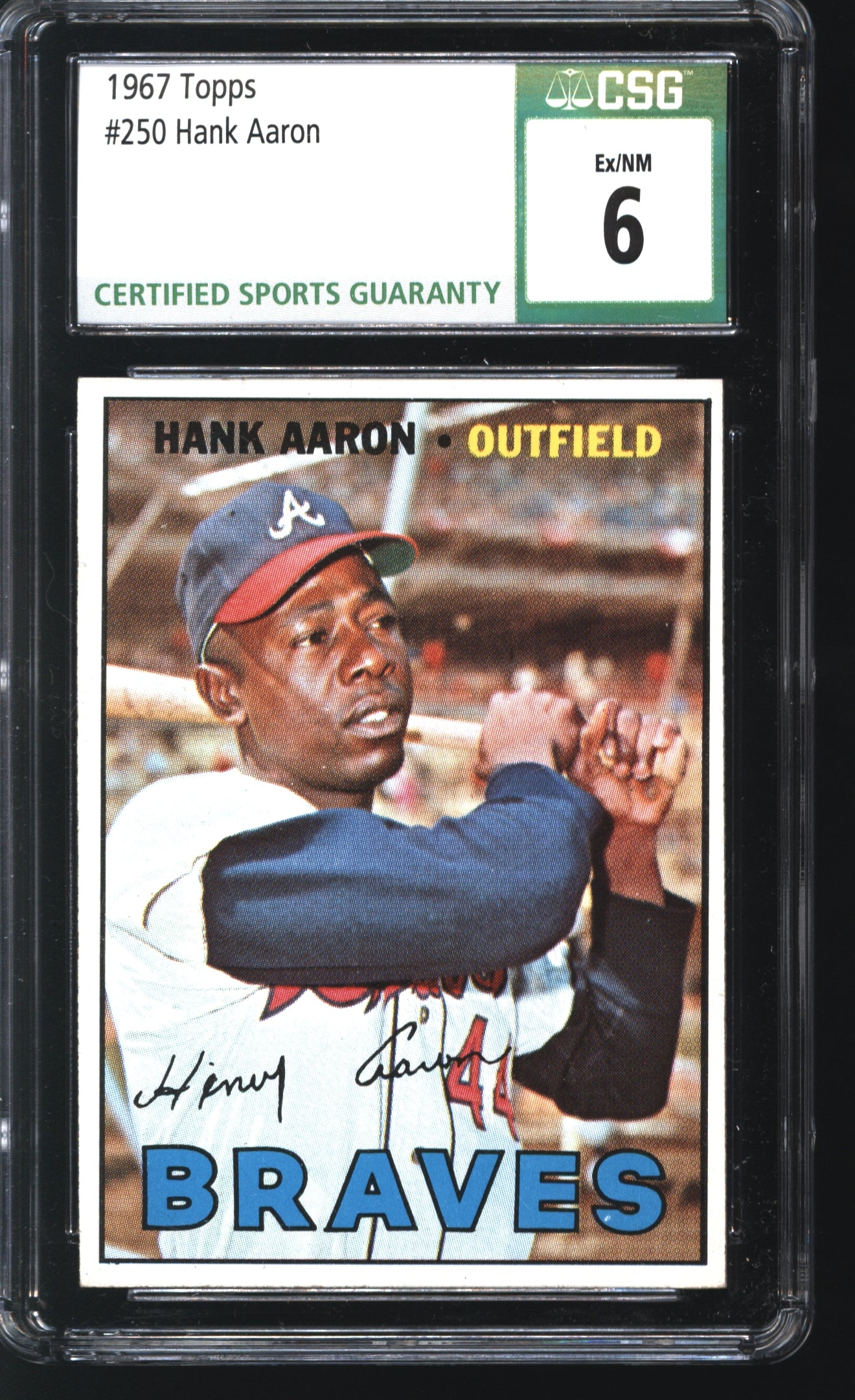 1967 Topps Hank Aaron #250 Graded CSG 6