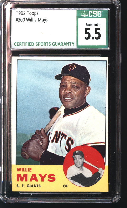 1963 Topps Willie Mays # 300 Graded CSG 5.5