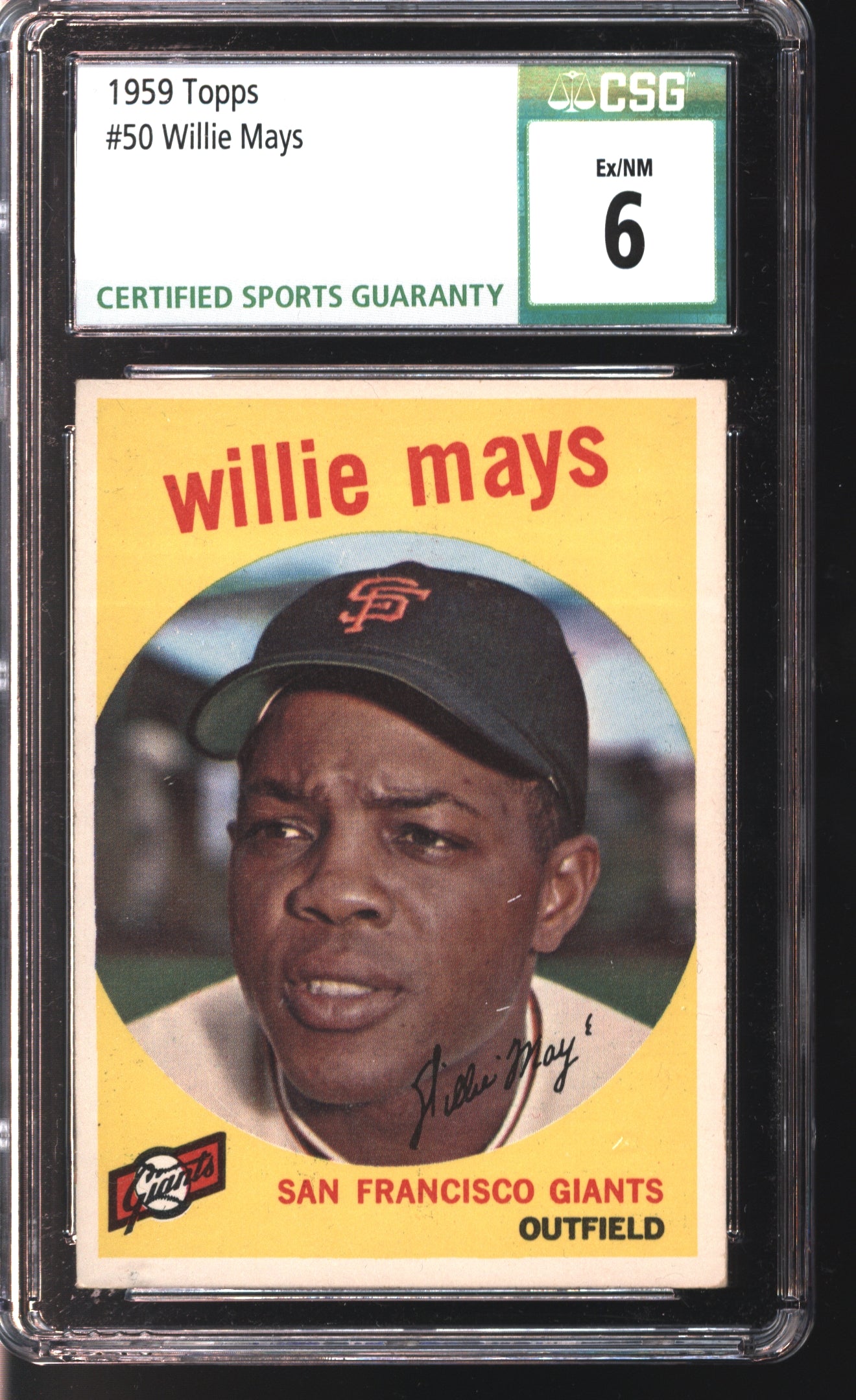 1959 Topps Willie Mays # 50 Graded CSG 6