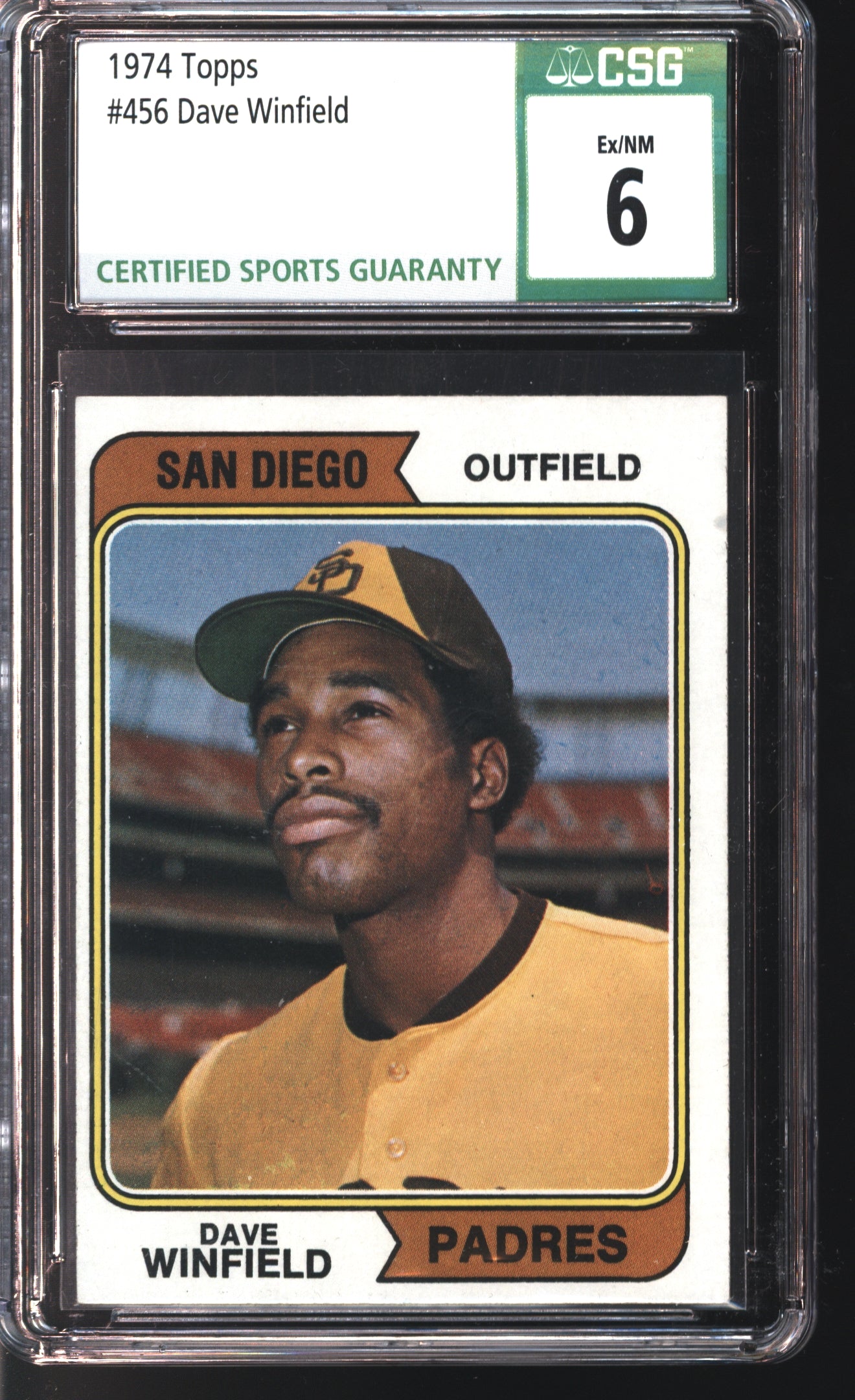 1974 Topps Dave Winfield Rookie Card # 456 Graded CSG 6