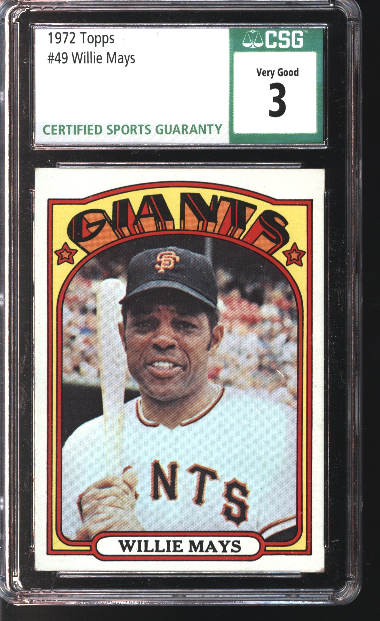 1972 Topps Willie Mays # 49 Graded CSG 3