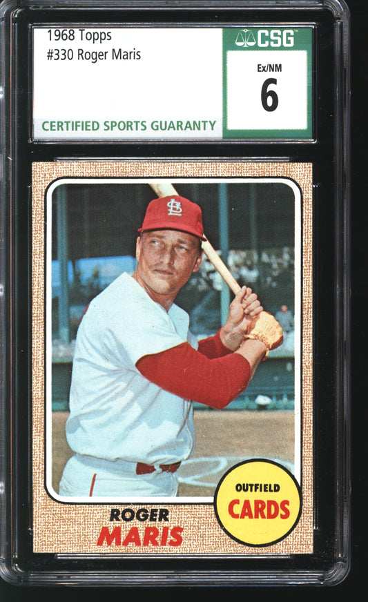 1968 Topps Roger Maris # 330 Graded CSG 6