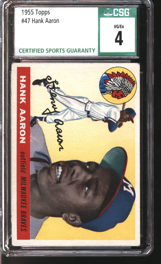 1955 Topps Hank Aaron #47 Graded CSG 4