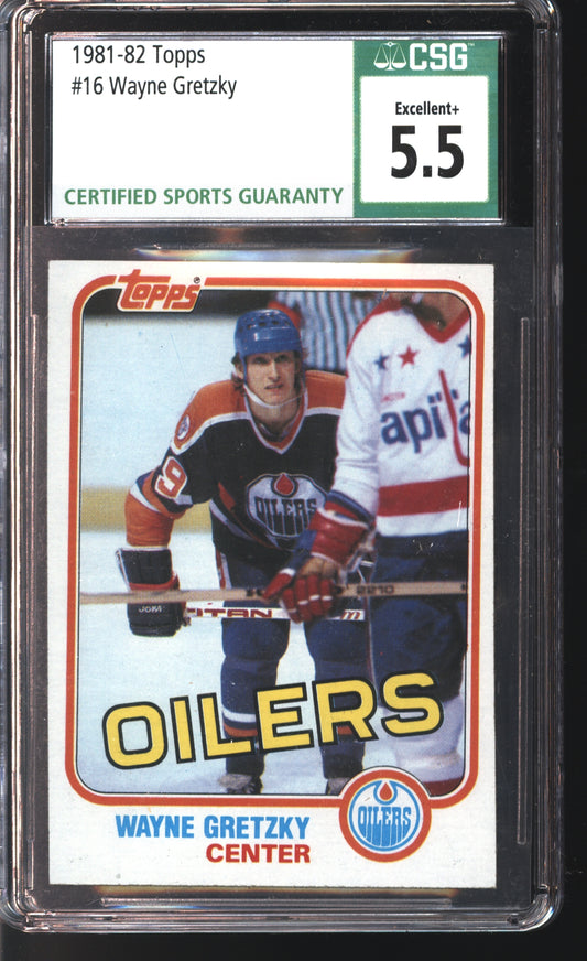 1981-82 Topps Wayne Gretzky # 16 Graded CSG 5.5