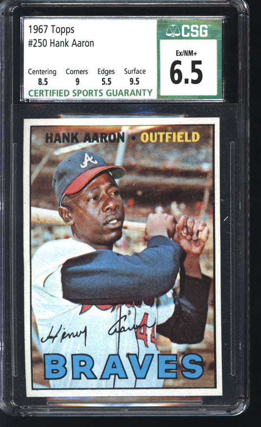 1967 Topps Hank Aaron #250 Graded CSG 6.5