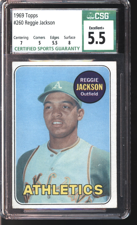 1969 Topps Reggie Jackson Graded CSG 5.5