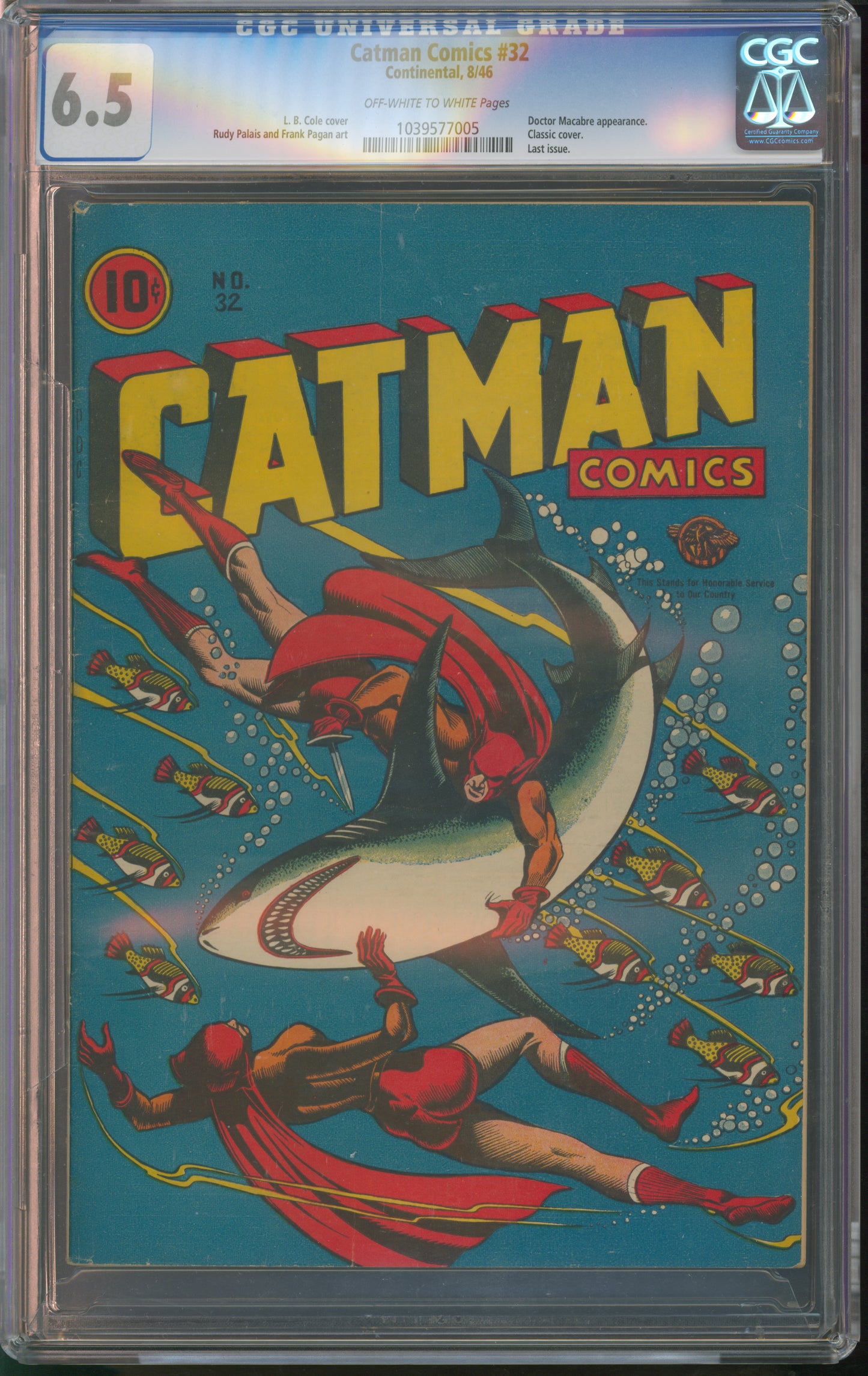 Continental Catman Comics #32 8/46 CGC 6.5 Off-White to White Pages