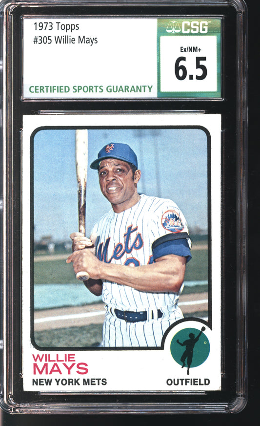 1973 Topps Willie Mays # 305 Graded CSG 6.5