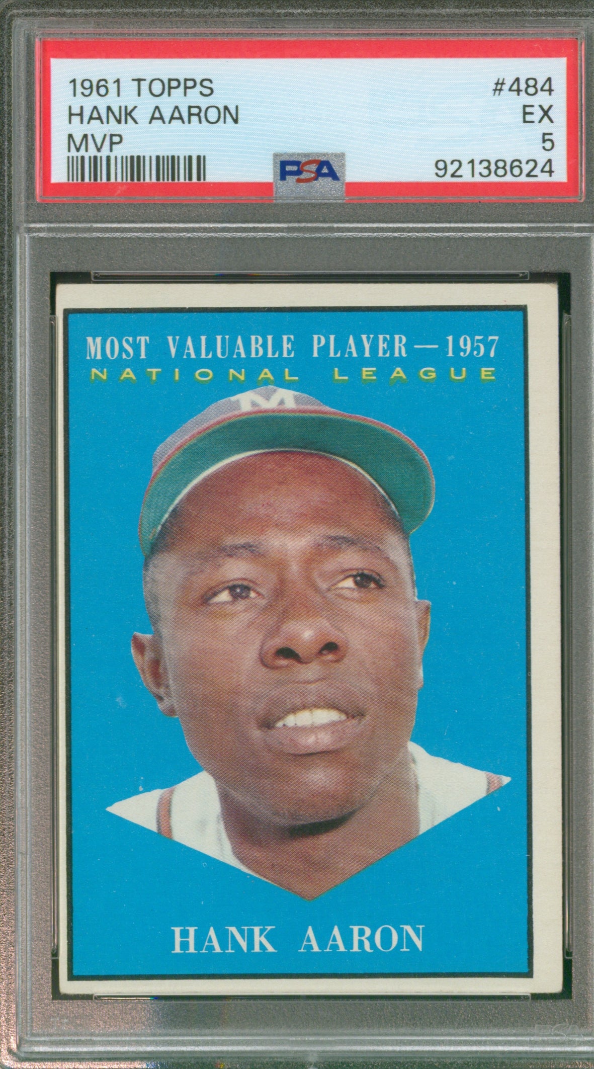 1961 Topps Hank Aaron MVP #484 Graded PSA 5