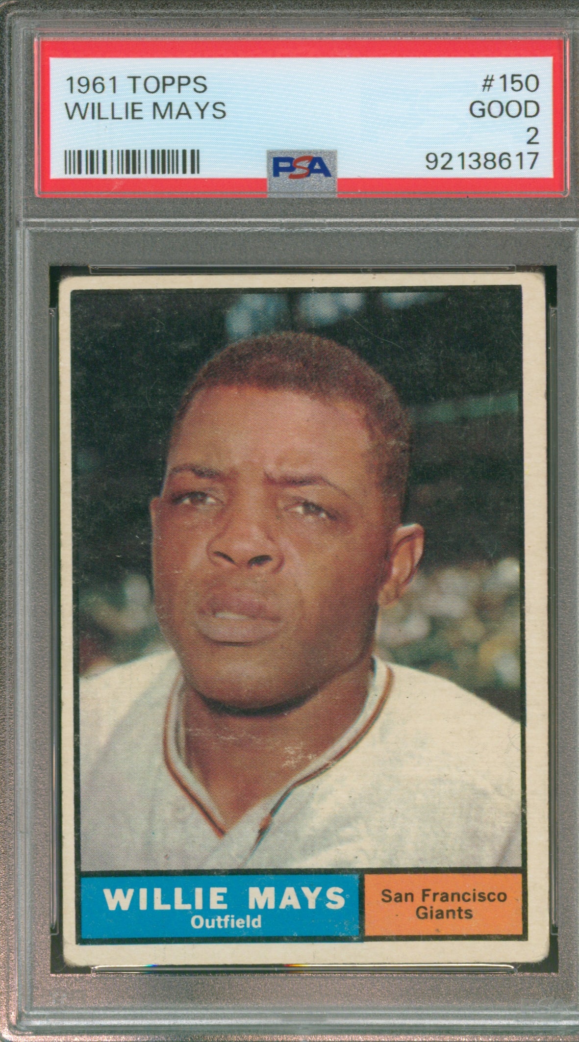 1961 Topps Willie Mays #150 Graded PSA 2