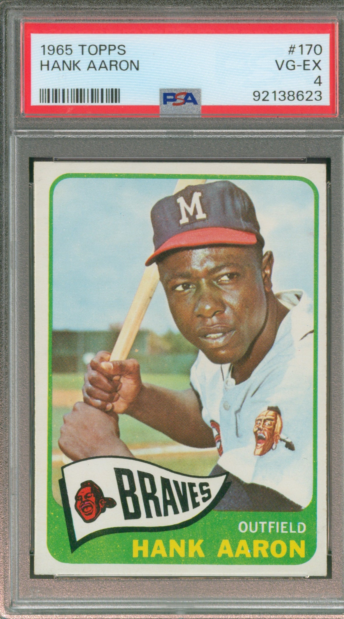 1965 Topps Hank Aaron #170 Graded PSA 4