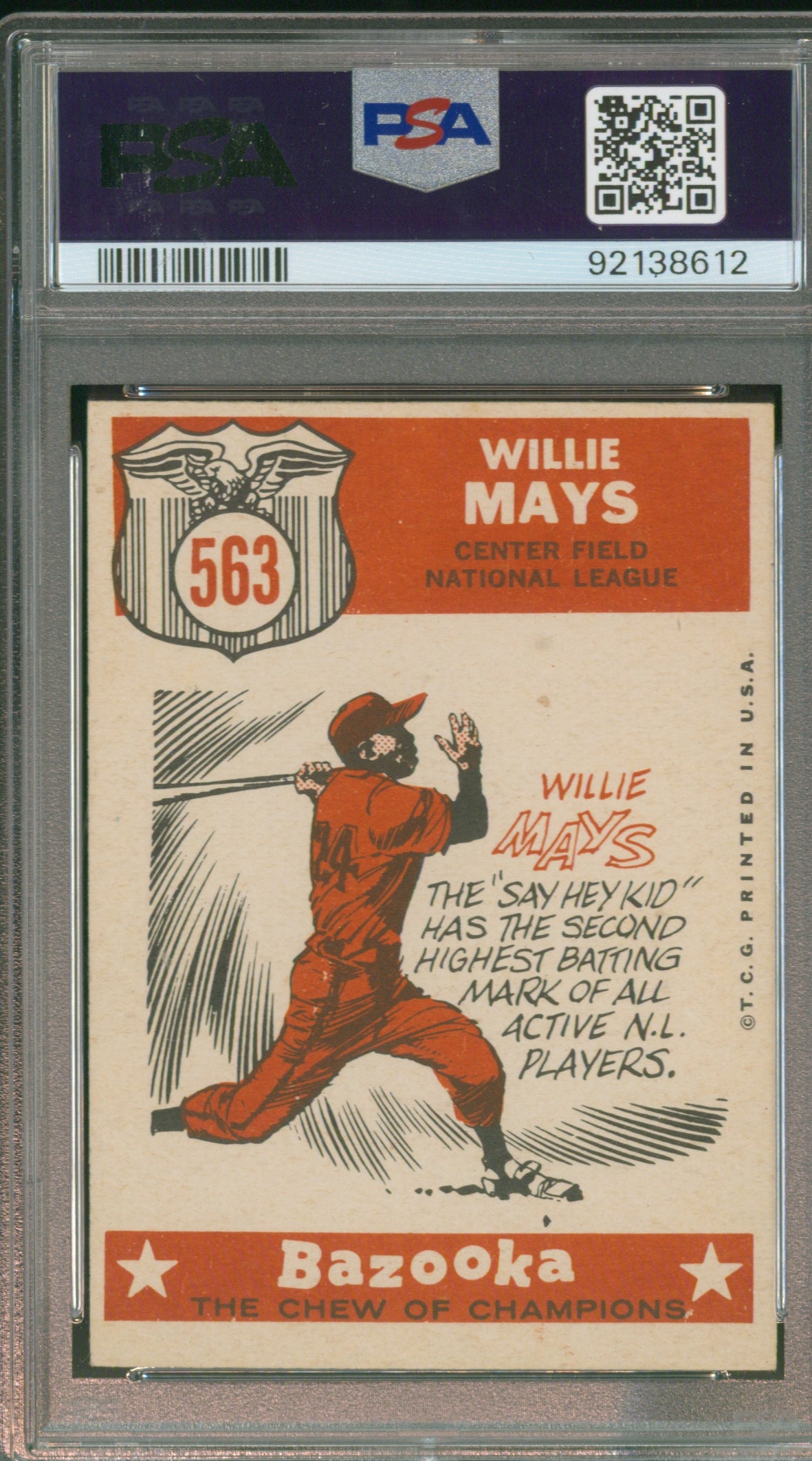 1959 Topps Willie Mays All Star #563 Graded PSA 3