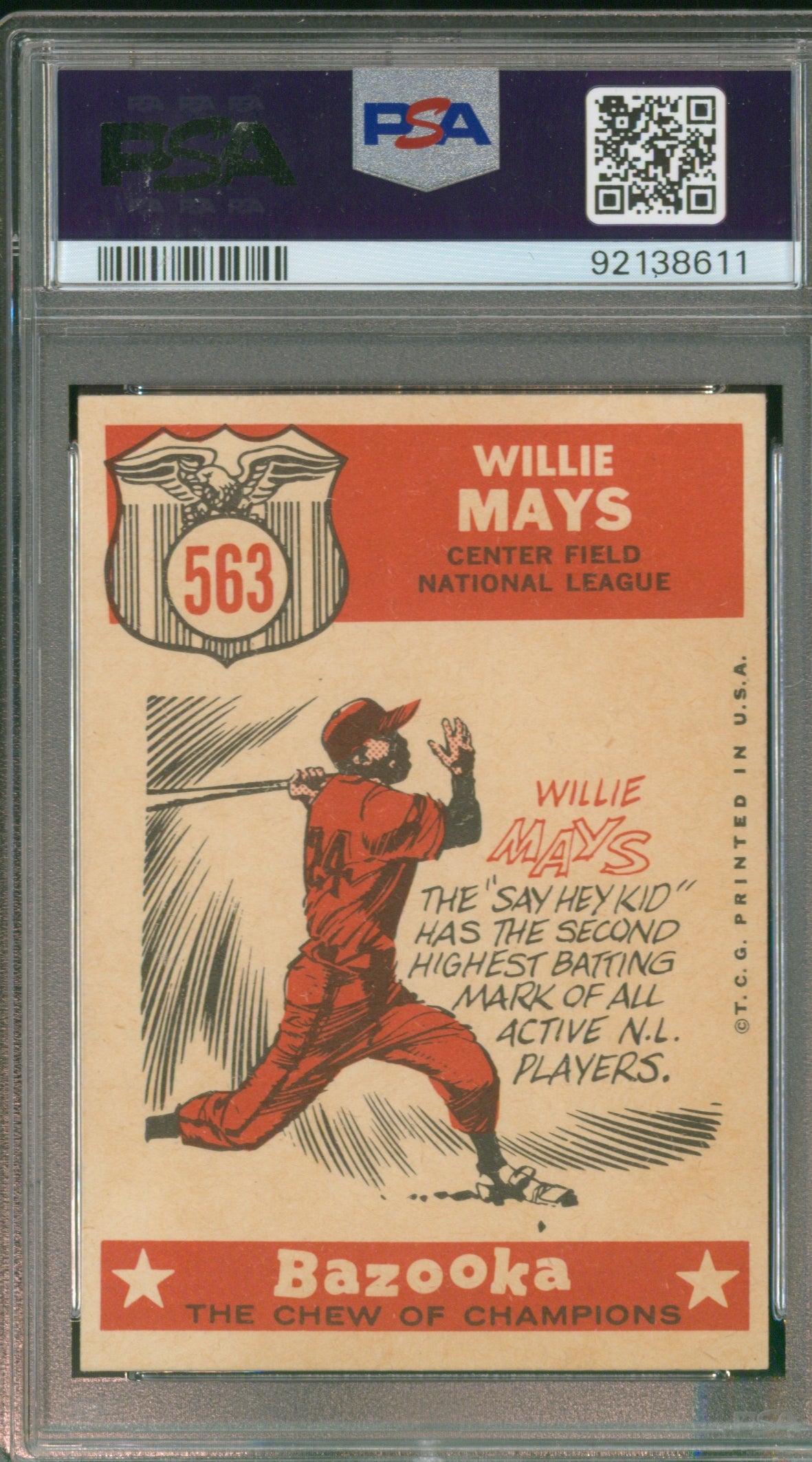 1959 Topps Willie Mays All Star #563 Graded PSA 6