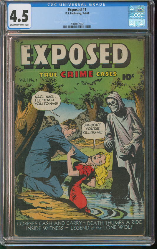 D.S. Publishing Exposed #1 3-4/48 CGC 4.5 Cream to Off-White Pages