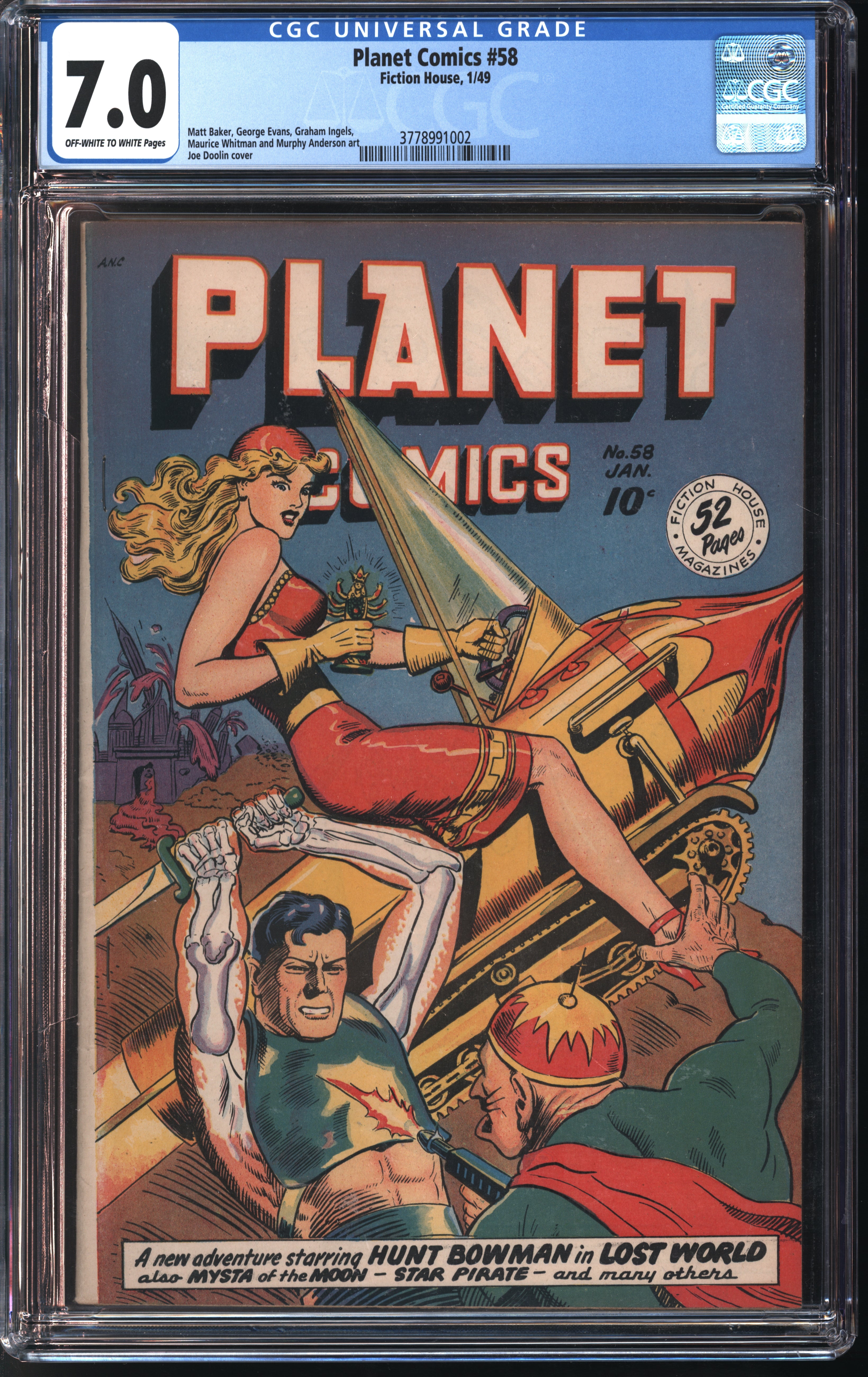Fiction House Planet Comics #58 1/43 CGC 7.0 Off-White to White Pages