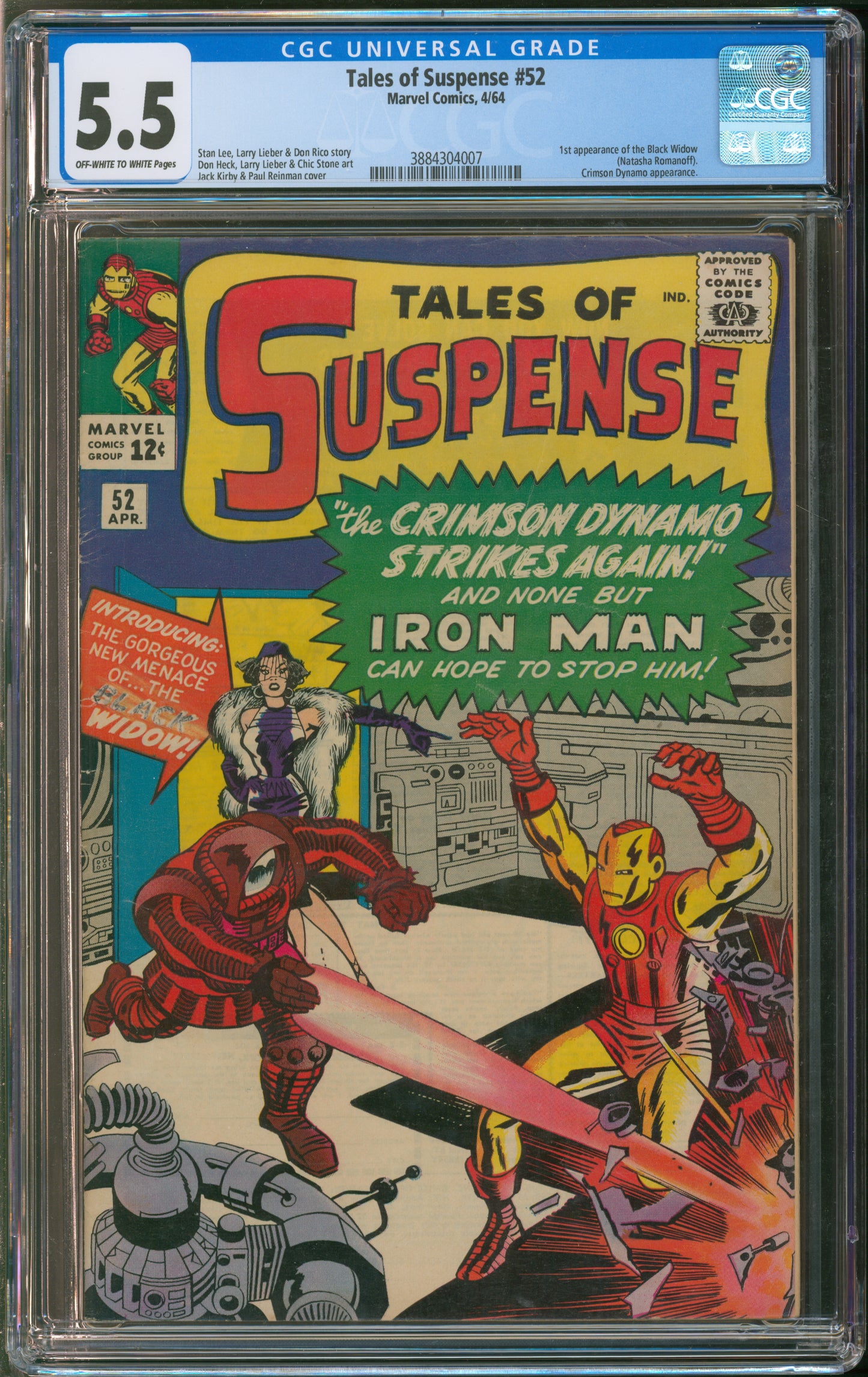 Marvel Comics Tales of Suspense #52 4/64 CGC 5.5 Off-White to White Pages