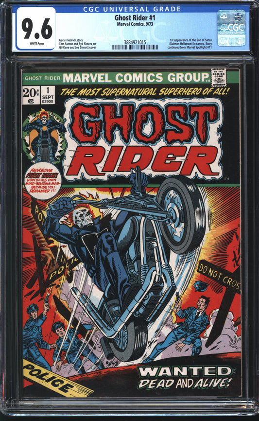 Marvel Ghost Rider 1 9/73 CGC 9.6 White Pages