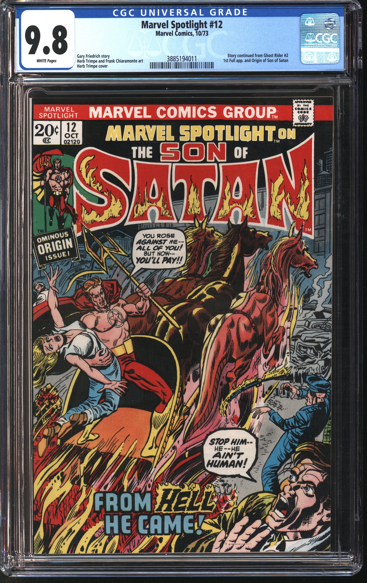 Marvel Spotlight #12 10/73 CGC 9.8 White Pages