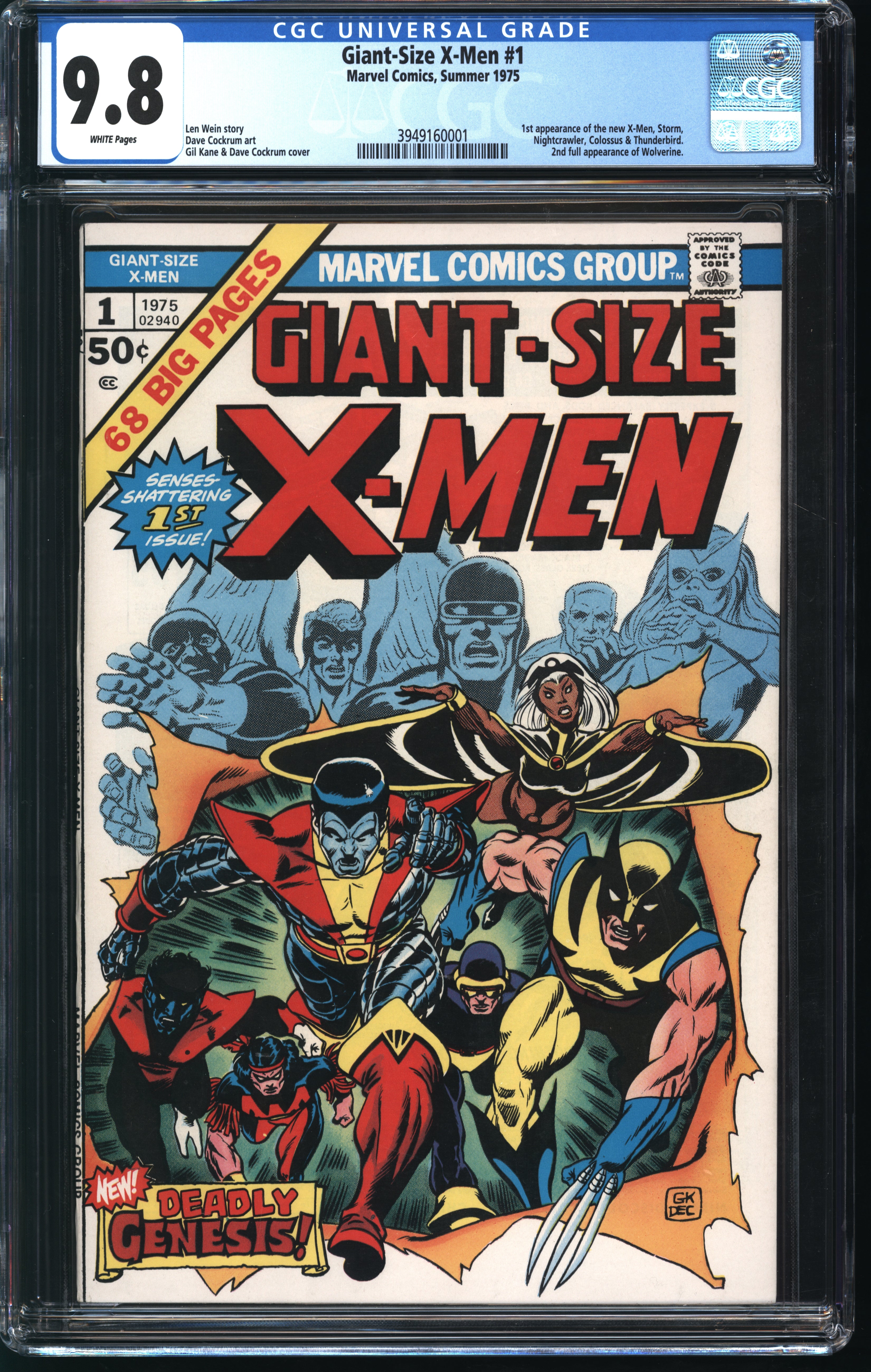 Marvel Comics Giant-Size X-Men #1 1975 FANTAST CGC 9.8 White Page