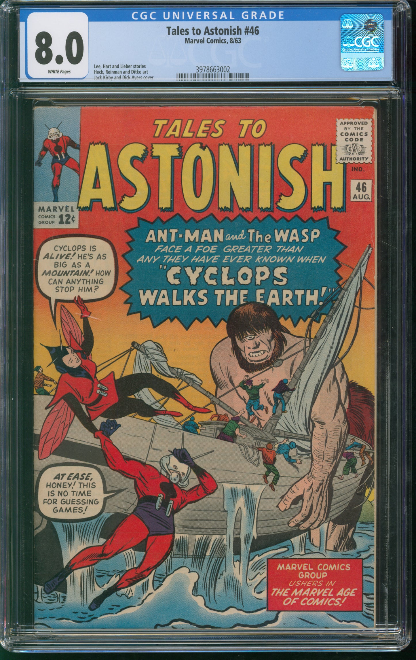 Marvel Comics Tales to Astonish #46 8/63 CGC 8.0 White Pages