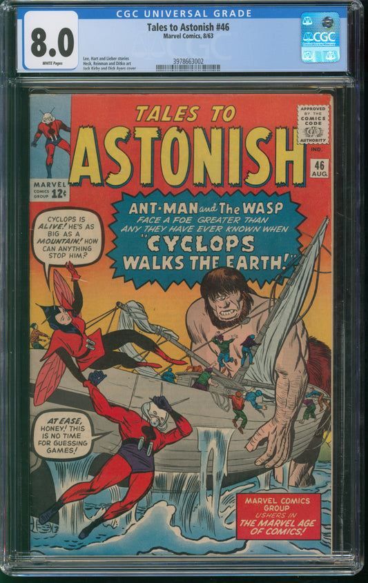 Marvel Comics Tales to Astonish #46 8/63 CGC 8.0 White Pages